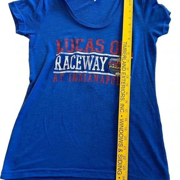 Vintage Lucas Oil Raceway Indianapolis Women's Blue Tee Shirt Size Medium In EUC - Picture 9 of 10